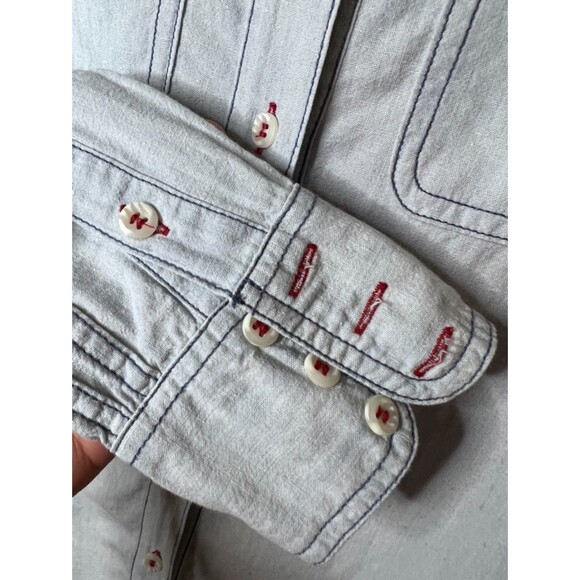 Free People Bandana Bandit Western Chambray Shirt - XS - Picture 5 of 9